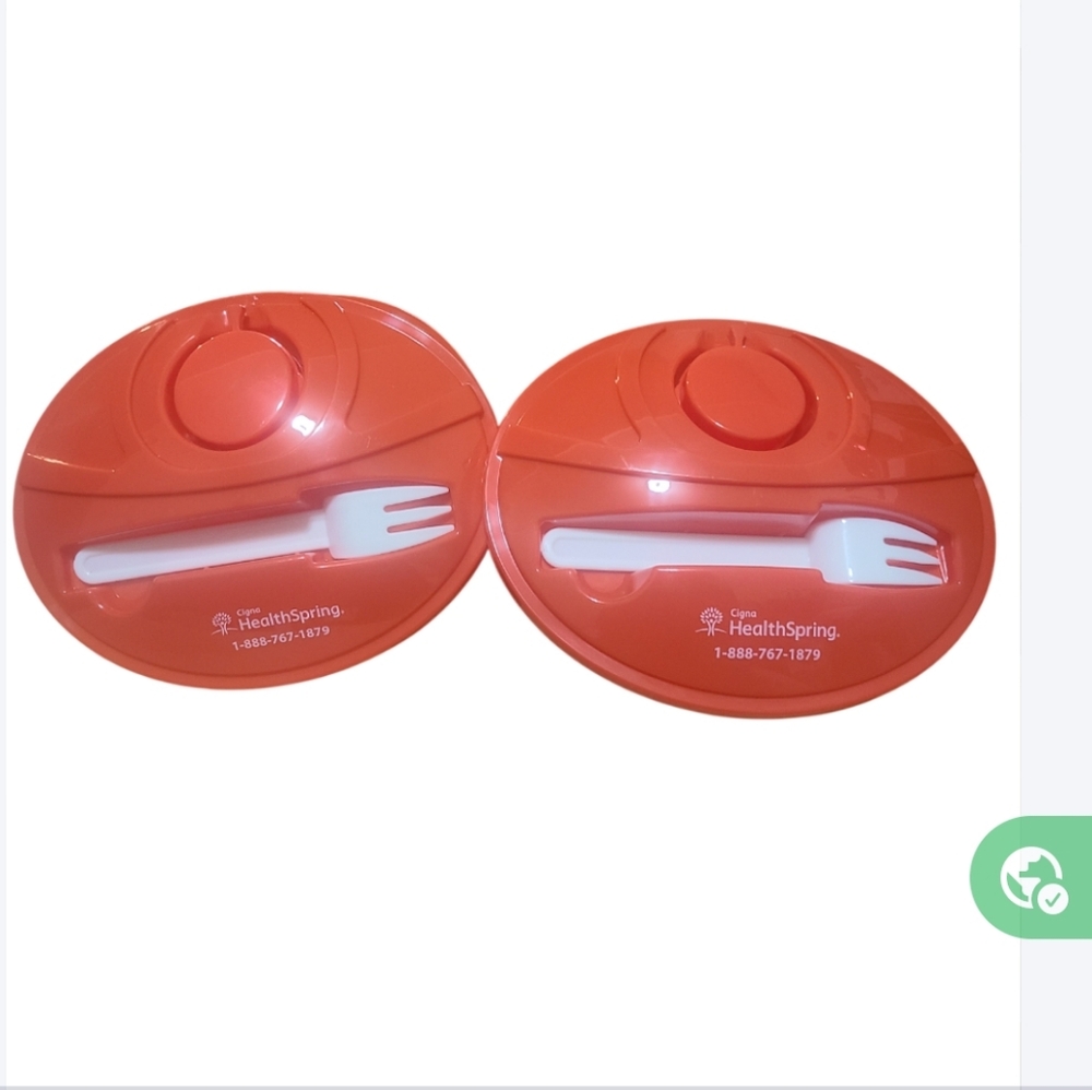 Salad Lunch Caddy w/Matching Fork, Dressing Cup & Snap-on Cover